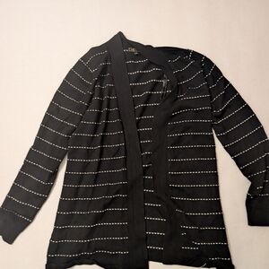 Black Striped Women's Cardigan
